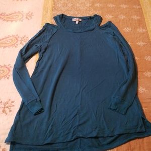 Cold shoulder teal tunic
